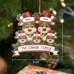 Personalized Family Ornament - Customized Shaped Acrylic Ornaments, Custom Name Reindeer Xmas Ornament, Customized Christmas Hanging Decoration Gifts -Gift Series Store FMSJSYCITT210824001 MK07
