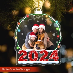 Personalized Family Photo Ornament - Customized Photo Snow Globe Shaped Acrylic Ornaments, Custom Picture Ornaments, Birthday Gift For Family Members -Gift Series Store FMSJSYLTTT160824001 MK02