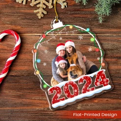 Personalized Family Photo Ornament - Customized Photo Snow Globe Shaped Acrylic Ornaments, Custom Picture Ornaments, Birthday Gift For Family Members -Gift Series Store FMSJSYLTTT160824001 MK03