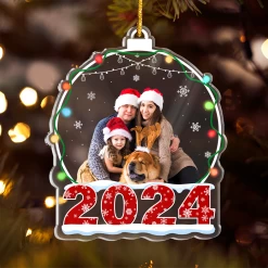 Personalized Family Photo Ornament - Customized Photo Snow Globe Shaped Acrylic Ornaments, Custom Picture Ornaments, Birthday Gift For Family Members -Gift Series Store FMSJSYLTTT160824001 MK04