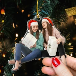 Personalized Best Friend Photo Ornament - Customized Besties Picture Shaped Acrylic Ornaments, Gift For Friends Bestie, Custom Christmas Ornaments -Gift Series Store FMSJSYLTTT270824001 MK06