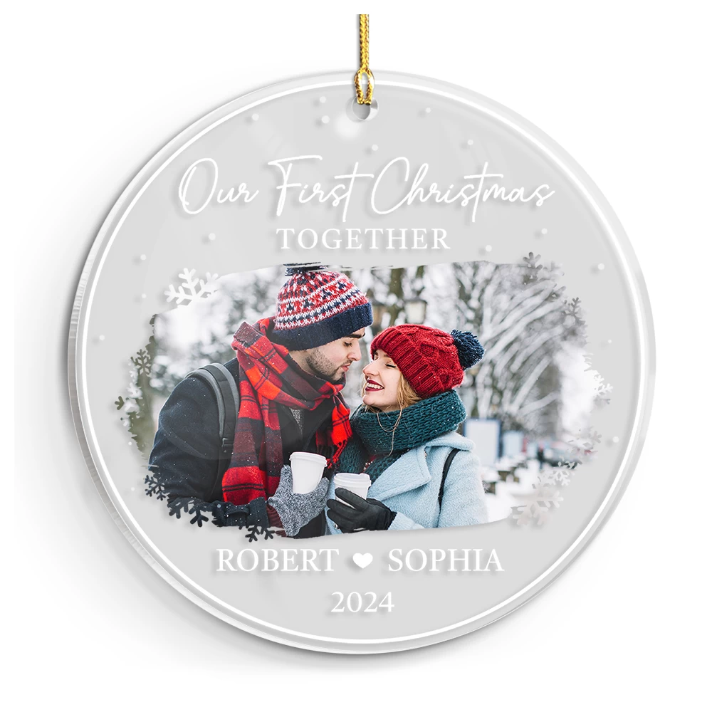 Personalized Couple Ornament - Customized Couple Photo Shaped Acrylic Ornaments, Our First Christmas Together, Gifts For Husband Wife 3 Personalized Couple Ornament - Customized Couple Photo Shaped Acrylic Ornaments, Our First Christmas Together, Gifts For Husband Wife - Image 2