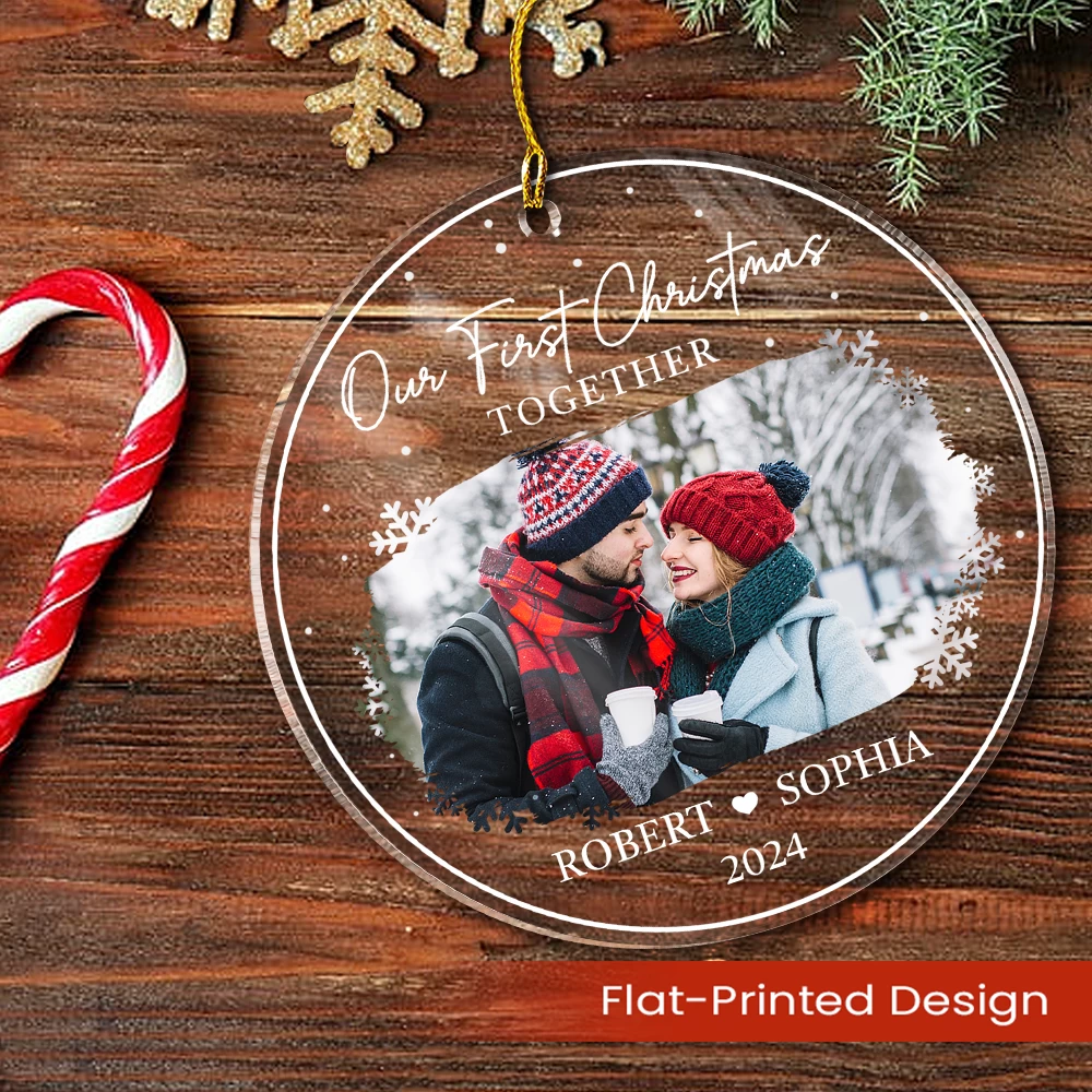 Personalized Couple Ornament - Customized Couple Photo Shaped Acrylic Ornaments, Our First Christmas Together, Gifts For Husband Wife 5 Personalized Couple Ornament - Customized Couple Photo Shaped Acrylic Ornaments, Our First Christmas Together, Gifts For Husband Wife - Image 4