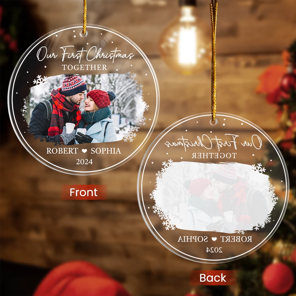 Personalized Couple Ornament - Customized Couple Photo Shaped Acrylic Ornaments, Our First Christmas Together, Gifts For Husband Wife 8 Personalized Couple Ornament - Customized Couple Photo Shaped Acrylic Ornaments, Our First Christmas Together, Gifts For Husband Wife - Image 7