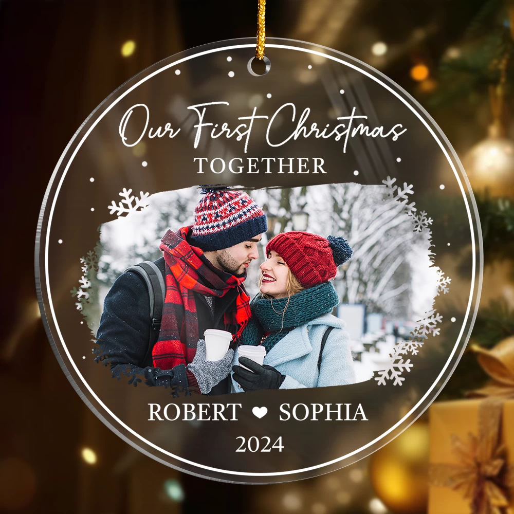 Personalized Couple Ornament - Customized Couple Photo Shaped Acrylic Ornaments, Our First Christmas Together, Gifts For Husband Wife 2 Personalized Couple Ornament - Customized Couple Photo Shaped Acrylic Ornaments, Our First Christmas Together, Gifts For Husband Wife