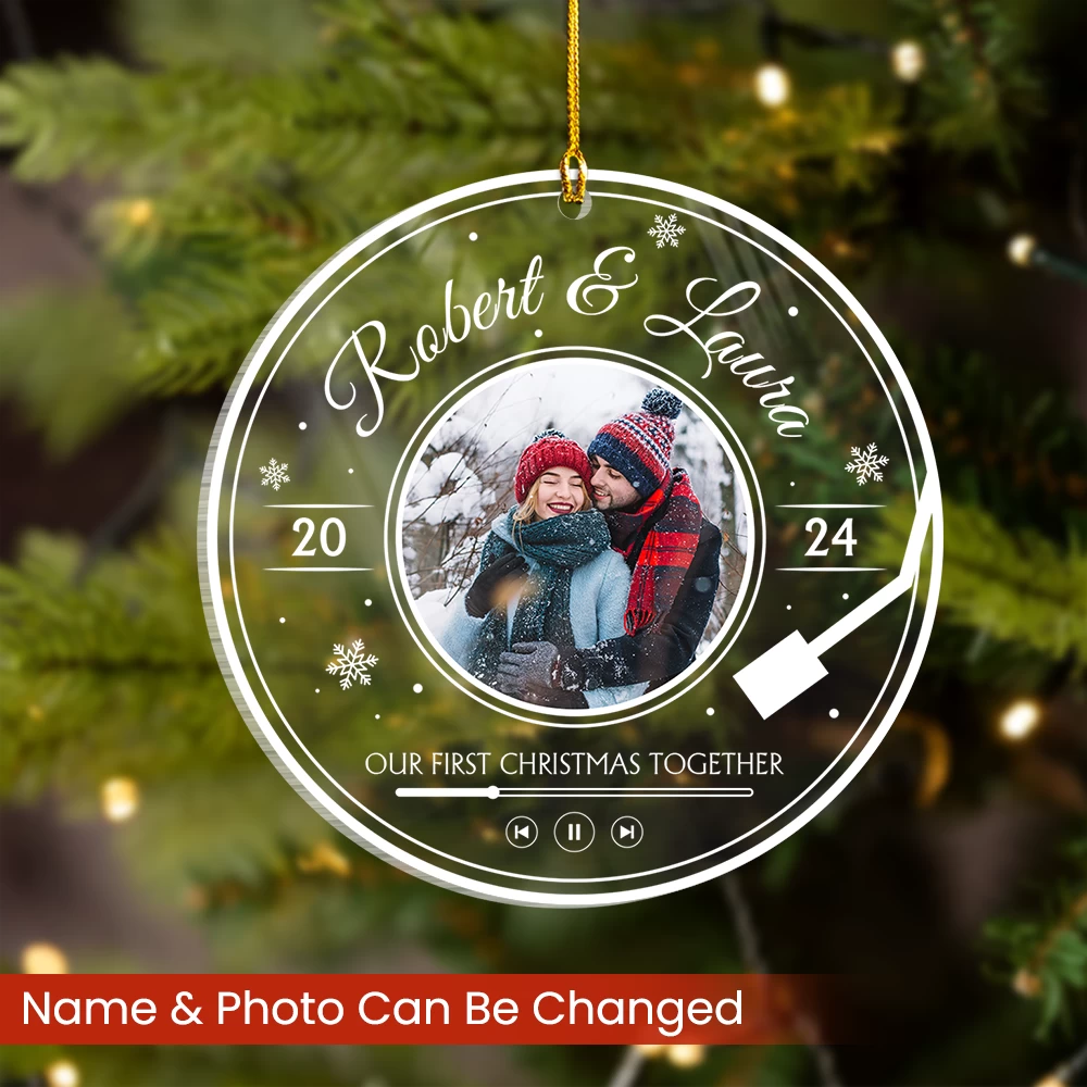 Personalized Couple Ornament - Customized Couple Photo Shaped Acrylic Ornaments, Gifts For Husband Wife, Our First Christmas 5 Personalized Couple Ornament - Customized Couple Photo Shaped Acrylic Ornaments, Gifts For Husband Wife, Our First Christmas - Image 3