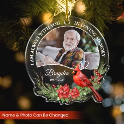 Personalized Human Memorial Ornament - Customized Photo Shaped Acrylic Ornaments, I Am Always With You, Sympathy Bereavement Gift Loss Of Loved One -Gift Series Store FMSJSYTATT290724001 MK02 6f09da86 2878 4c4d a582 cdf28aeb53bf