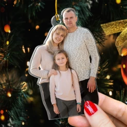 Personalized Family Photo Ornament - Customized Photo Shaped Acrylic Ornaments, Custom Christmas Ornaments, Birthday Gift For Family Members -Gift Series Store FMSJSYTTTT260824008 MK06