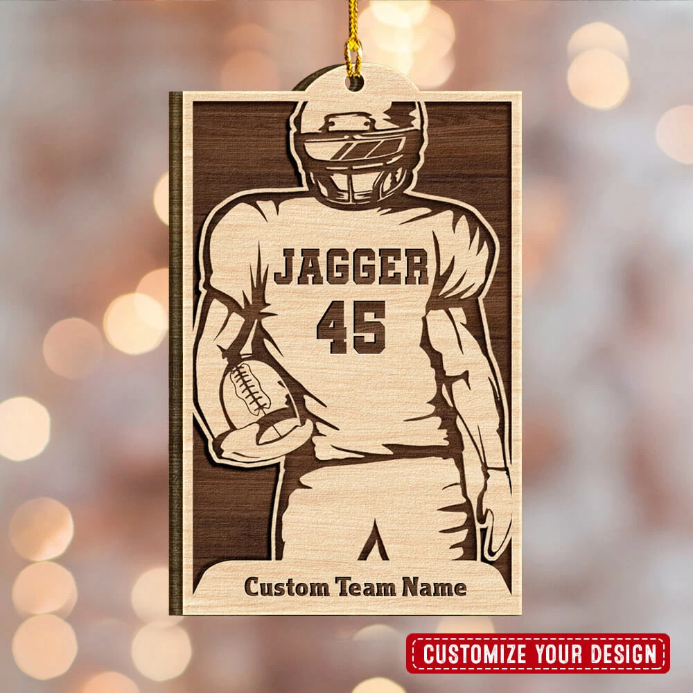 Football Player Personalized Christmas Ornament 4 Football Player Personalized Christmas Ornament - Image 2