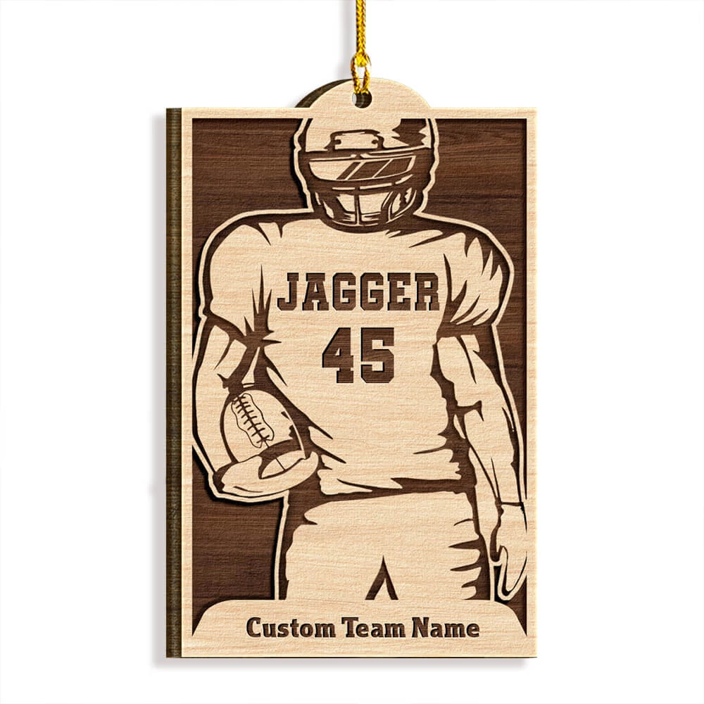 Football Player Personalized Christmas Ornament 3 Football Player Personalized Christmas Ornament