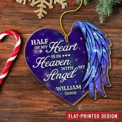 Half Of My Heart Is In Heaven Memorial Dad Mom Personalized Ornament 11 Half Of My Heart Is In Heaven Memorial Dad Mom Personalized Ornament -Gift Series Store Half of my Heart is in Heaven Memorial Dad Mom Personalized Ornament 2