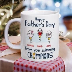Happy Father's Day From Your Swimming Champion Personalized Mug -Gift Series Store Happy Fathers Day From Your Swimming Champion Personalized Mug 2