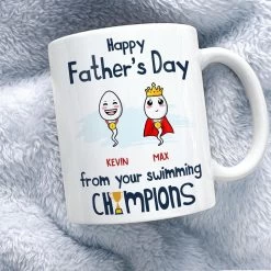 Happy Father's Day From Your Swimming Champion Personalized Mug -Gift Series Store Happy Fathers Day From Your Swimming Champion Personalized Mug 3