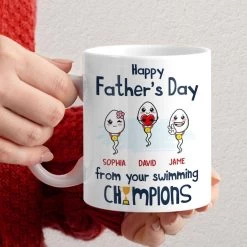Happy Father's Day From Your Swimming Champion Personalized Mug -Gift Series Store Happy Fathers Day From Your Swimming Champion Personalized Mug 5