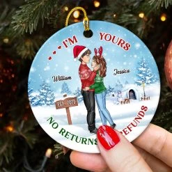 I'm Yours No Return Or Refunds Personalized Ornament Of Couple -Gift Series Store Im Yours No Return Or Refunds Personalized Ornament Of Couple 4