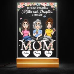 Love Between Mom And Daughter Personalized LED Night Light