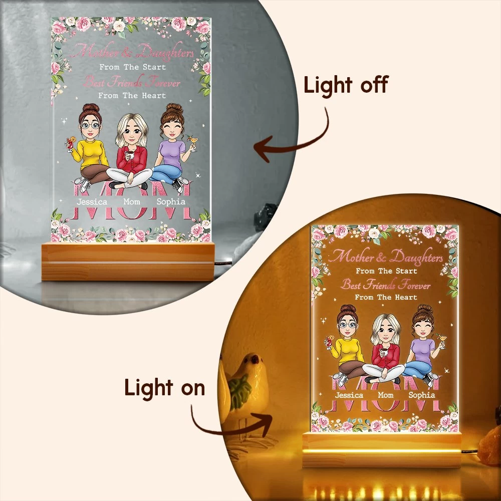 Mom & Daughter BFF Personalized LED Night Light 6 Mom & Daughter BFF Personalized LED Night Light - Image 4