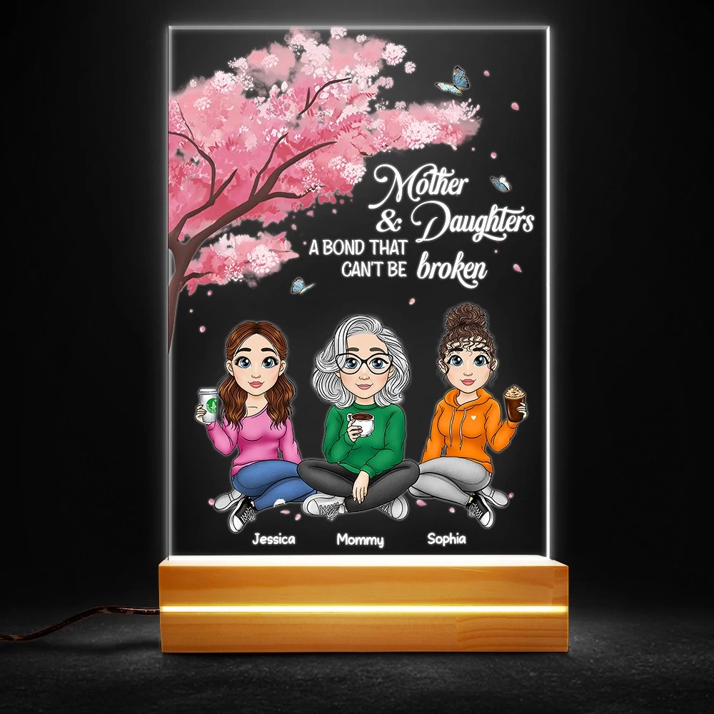 Mom & Daughter Bond That Can't Be Broken Personalized LED Night Light 3 Mom & Daughter Bond That Can't Be Broken Personalized LED Night Light