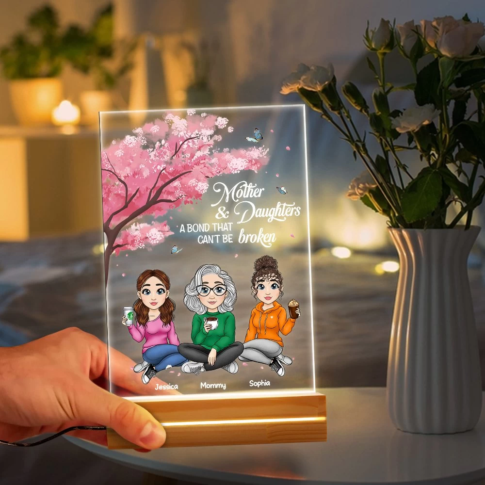 Mom & Daughter Bond That Can't Be Broken Personalized LED Night Light 5 Mom & Daughter Bond That Can't Be Broken Personalized LED Night Light - Image 3