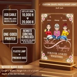 Mom & Daughter Infinity Linked Together Personalized LED Night Light -Gift Series Store Mom Daughter Infinity Linked Together Personalized LED Night Light 17