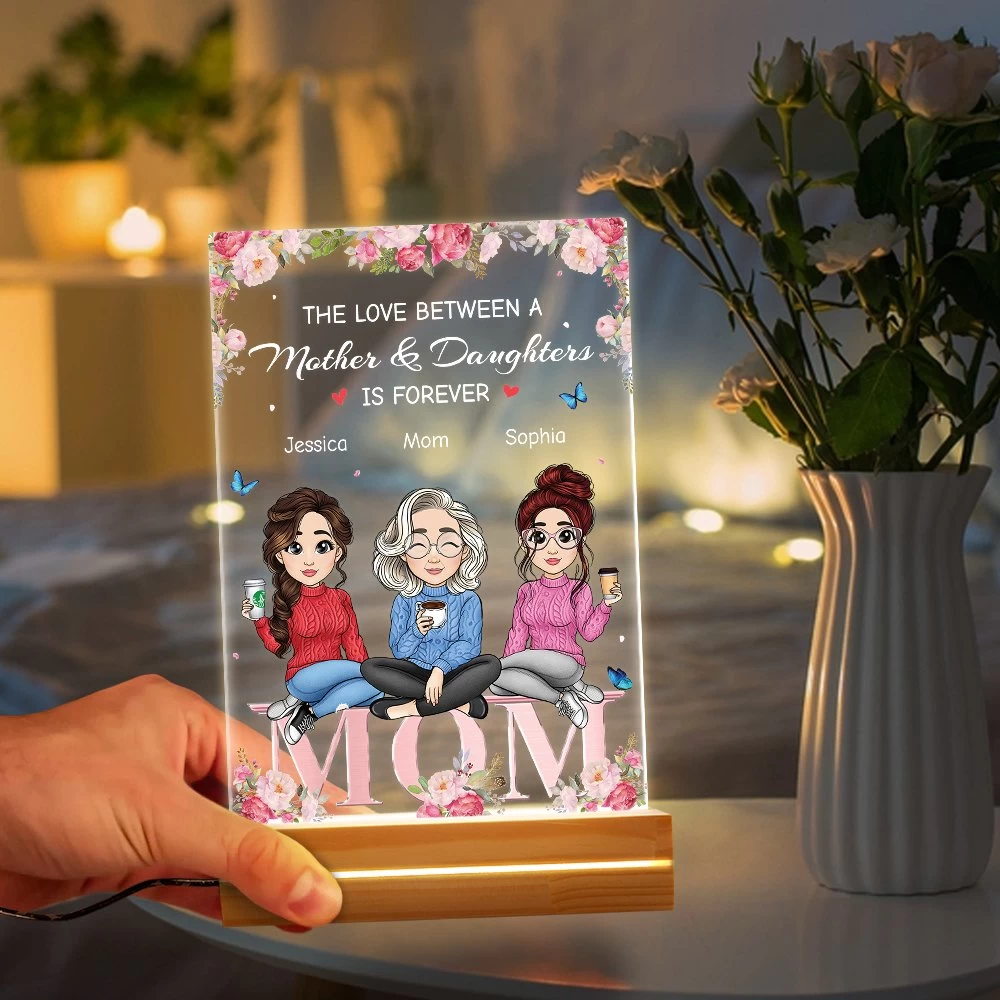 Mom & Daughter Love Is Forever Personalized LED Night Light 5 Mom & Daughter Love Is Forever Personalized LED Night Light - Image 3