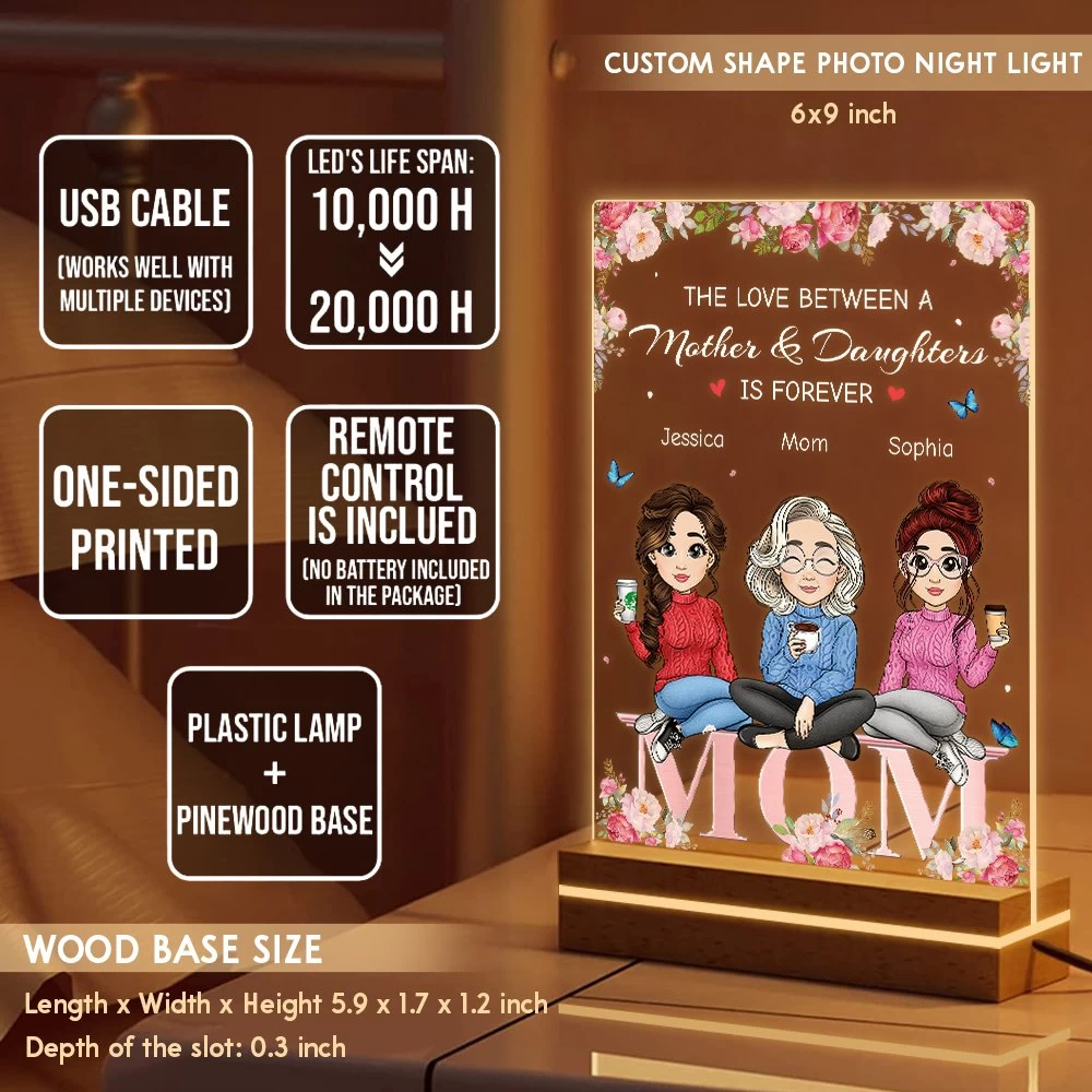 Mom & Daughter Love Is Forever Personalized LED Night Light 8 Mom & Daughter Love Is Forever Personalized LED Night Light - Image 6