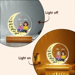 Mom & Daughter Moon Sitting Personalized LED Night Light -Gift Series Store Mom Daughter Moon Sitting Personalized LED Night Light 15