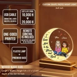 Mom & Daughter Moon Sitting Personalized LED Night Light -Gift Series Store Mom Daughter Moon Sitting Personalized LED Night Light 17