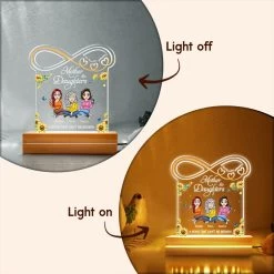 Mom & Daughters Infinity Bond Sunflower Personalized LED Night Light -Gift Series Store Mom Daughters Infinity Bond Sunflower Personalized LED Night Light 15