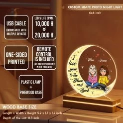 Mom & Daughters Infinity Bond Sunflower Personalized LED Night Light -Gift Series Store Mom Daughters Infinity Bond Sunflower Personalized LED Night Light 17