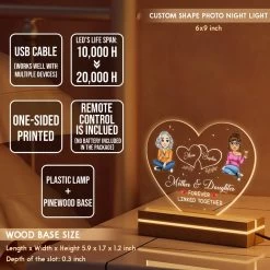 Mother And Daughter Forever Linked Together Acrylic LED Night Light -Gift Series Store Mother And Daughter Forever Linked Together Acrylic LED Night Light 11