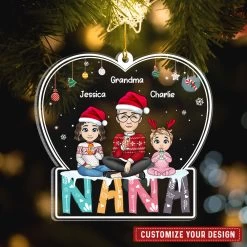 Nana And Grandchildren Personalized Christmas Ornament -Gift Series Store Nana And Grandchildren Personalized Christmas Ornament 1
