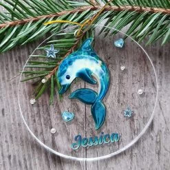 Personalized Acrylic Dolphin Ornament Jewelry Style -Gift Series Store Personalized Acrylic Dolphin Ornament Jewelry Style 3