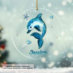 Personalized Acrylic Dolphin Ornament Jewelry Style -Gift Series Store Personalized Acrylic Dolphin Ornament Jewelry Style 4