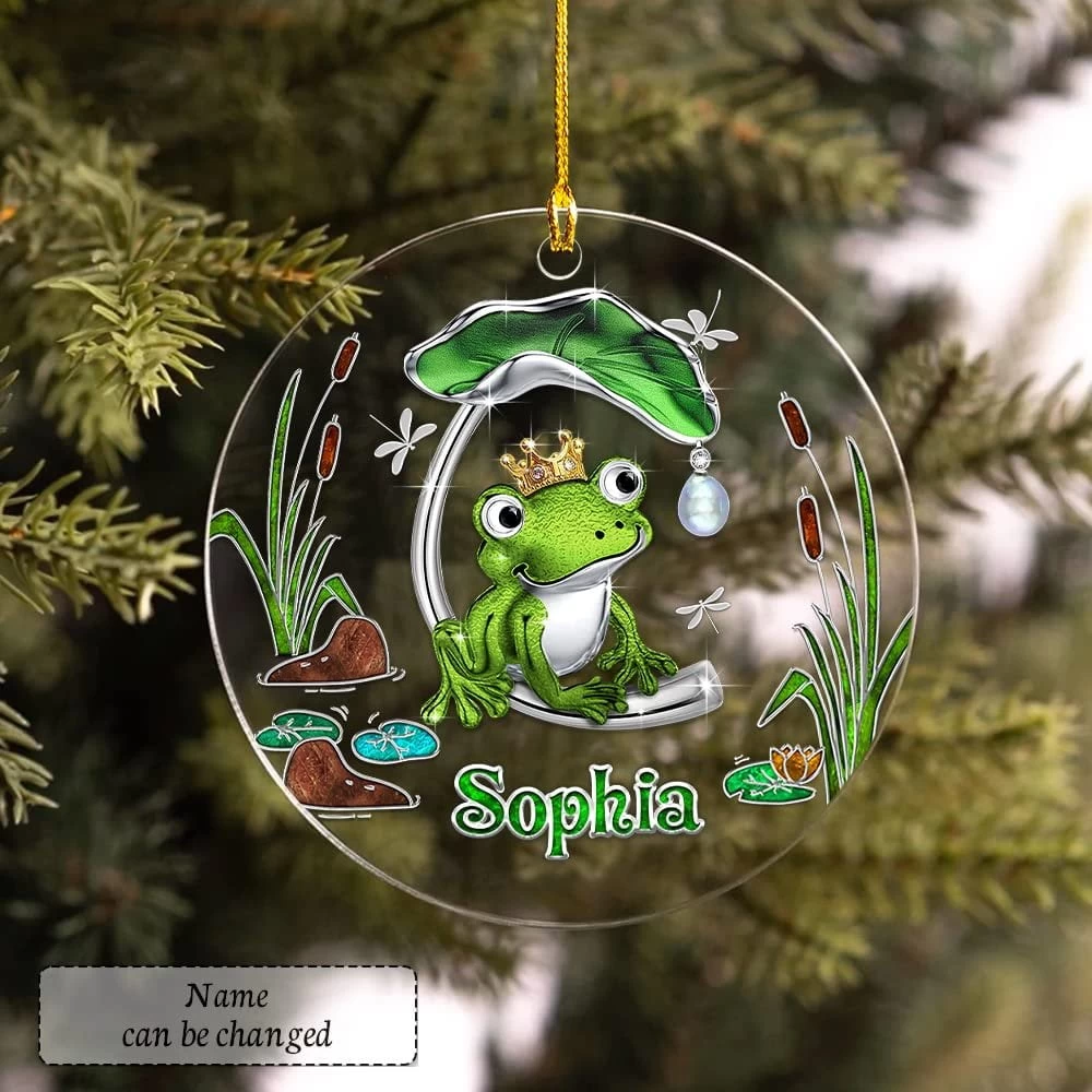 Personalized Acrylic Frog Ornament Jewelry Style 4 Personalized Acrylic Frog Ornament Jewelry Style - Image 2