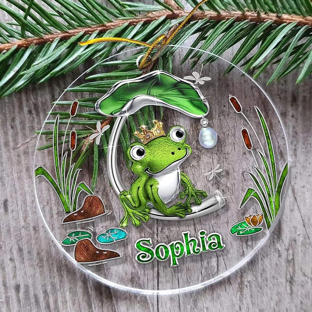 Personalized Acrylic Frog Ornament Jewelry Style 6 Personalized Acrylic Frog Ornament Jewelry Style - Image 4