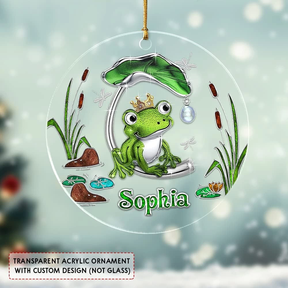 Personalized Acrylic Frog Ornament Jewelry Style 7 Personalized Acrylic Frog Ornament Jewelry Style - Image 5