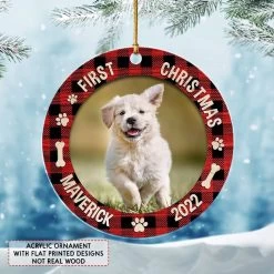 Personalized Acrylic Ornament Dog Ornament First Christmas -Gift Series Store Personalized Acrylic Ornament Dog Ornament First Christmas 3