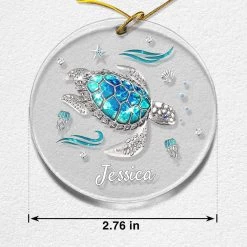 Personalized Acrylic Sea Turtle Ornament Jewelry Style -Gift Series Store Personalized Acrylic Sea Turtle Ornament Jewelry Style 5