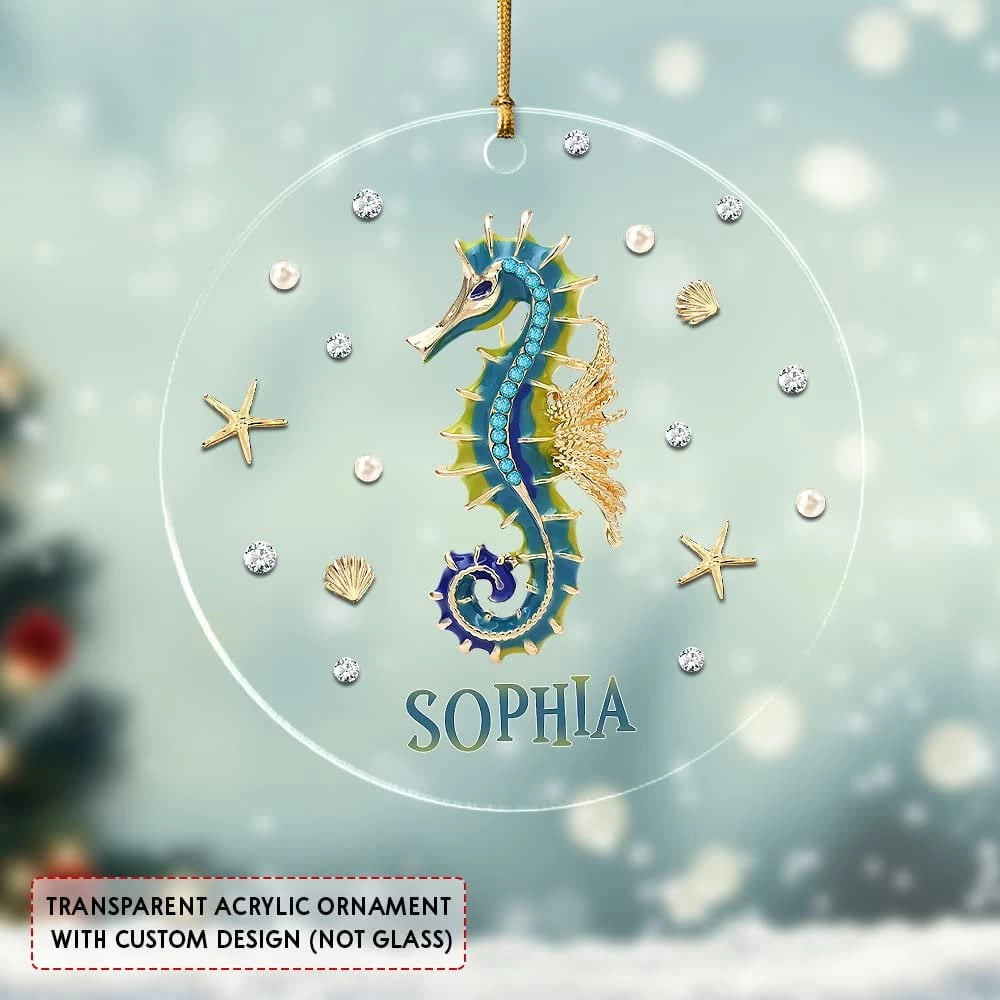 Personalized Acrylic Seahorse Ornament Jewelry Style 7 Personalized Acrylic Seahorse Ornament Jewelry Style - Image 5