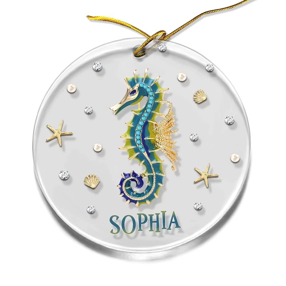 Personalized Acrylic Seahorse Ornament Jewelry Style 3 Personalized Acrylic Seahorse Ornament Jewelry Style