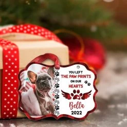 Personalized Aluminum Dog Memorial Ornament Paw Print -Gift Series Store Personalized Aluminum Dog Memorial Ornament Paw Print 3