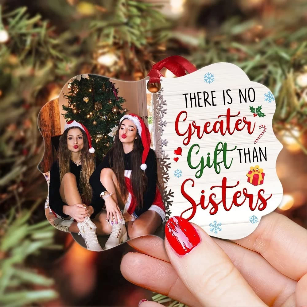 Personalized Aluminum Sister Ornament For Besties 5 Personalized Aluminum Sister Ornament For Besties - Image 3