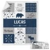 Personalized Baby Blanket Woodland Theme Animals Baby Boy For Baby Boy -Gift Series Store Personalized Baby Blanket Woodland Theme Animals Baby Boy for Baby Boy