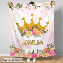 Personalized Baby Girl Blanket Princess Crown For Baby Girl -Gift Series Store Personalized Baby Girl Blanket Princess Crown for Baby Girl 1