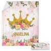 Personalized Baby Girl Blanket Princess Crown For Baby Girl -Gift Series Store Personalized Baby Girl Blanket Princess Crown for Baby Girl