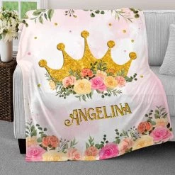 Personalized Baby Girl Blanket Princess Crown For Baby Girl -Gift Series Store Personalized Baby Girl Blanket Princess Crown for Baby Girl 2