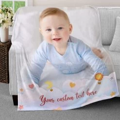 Gift Series Store -Gift Series Store Personalized Baby Photo Blanket for Baby Boy 1
