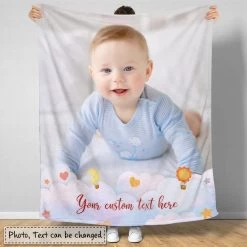 Personalized Baby Photo Blanket For Baby Boy