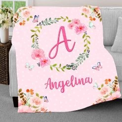 Personalized Baby Pink Blanket Monogram For Baby Girl 11 Personalized Baby Pink Blanket Monogram For Baby Girl -Gift Series Store Personalized Baby Pink Blanket Monogram for Baby Girl 2